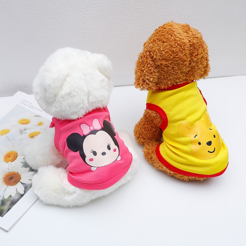 [Áo Thun Hoạt Hình Cho Thú Cưng] ⚡ Bộ Sản Phẩm Họa Tiết Hoạt Hình Mickey Nhiều Màu Sắc Dễ Thương Dành Cho Chó Mèo