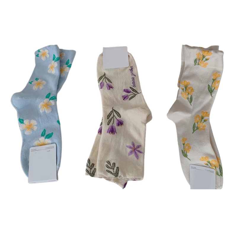 Xiangbao Vớ Thuyền Cổ Điển In Hoa Nhỏ Nhiều Màu Sắc Ngọt Ngào Tươi Tắn Phong Cách Nhật Bản Cho Nữ