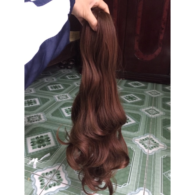 Ngoạm tóc giả nâu vàng, đen, socola