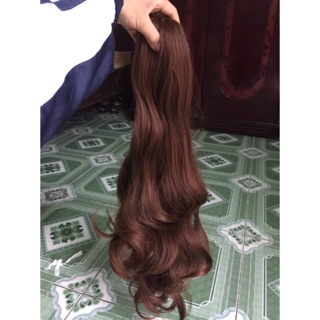 Ngoạm tóc giả nâu vàng, đen, socola