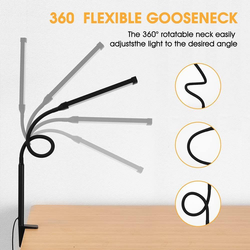 Đèn LED Để Bàn Ket1 10 Bóng Màu Đen Linh Hoạt Có Thể Điều Chỉnh Độ Sáng