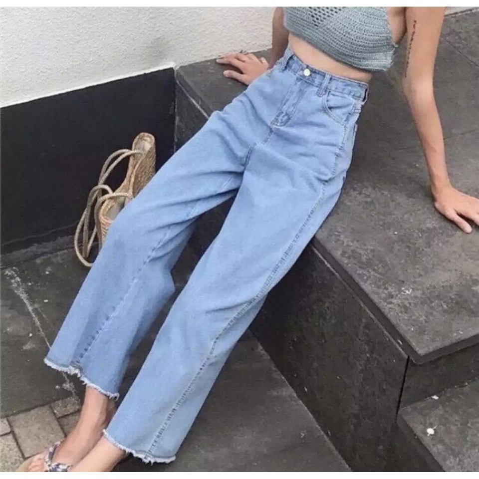 [S01] Quần Jean nữ dài lưng cao ống loe rộng cao cấp bao chất chuẩn shop - A432 | BigBuy360 - bigbuy360.vn