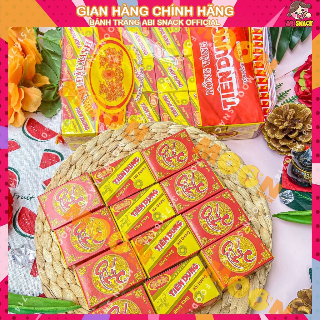 [TUỔI THƠ] Lẻ 1 hộp Bánh đậu xanh rồng vàng Tiên Dung 14g ăn vặt bánh kẹo thời 8x 9x Moon Snack Food