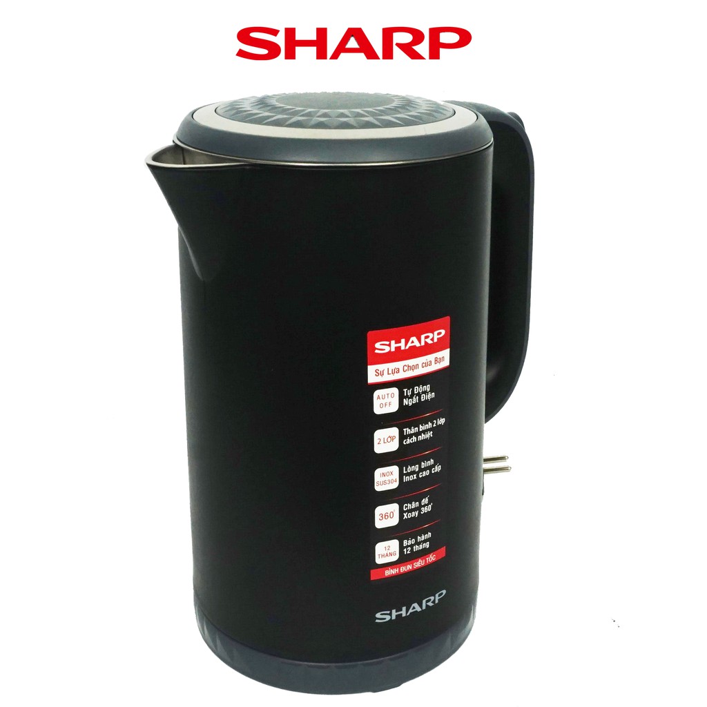 [Mã ELHADEV giảm 4% đơn 300K] Ấm đun siêu tốc Sharp 1.7 lít EKJ-17EVPS-BK(WH) - Hàng chính hãng