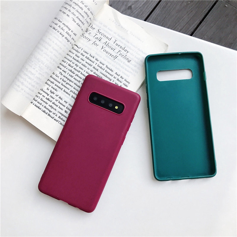 Ốp điện thoại TPU mềm siêu mỏng màu kẹo cho Samsung Galaxy A02S S10 Plus S10e S10 5G