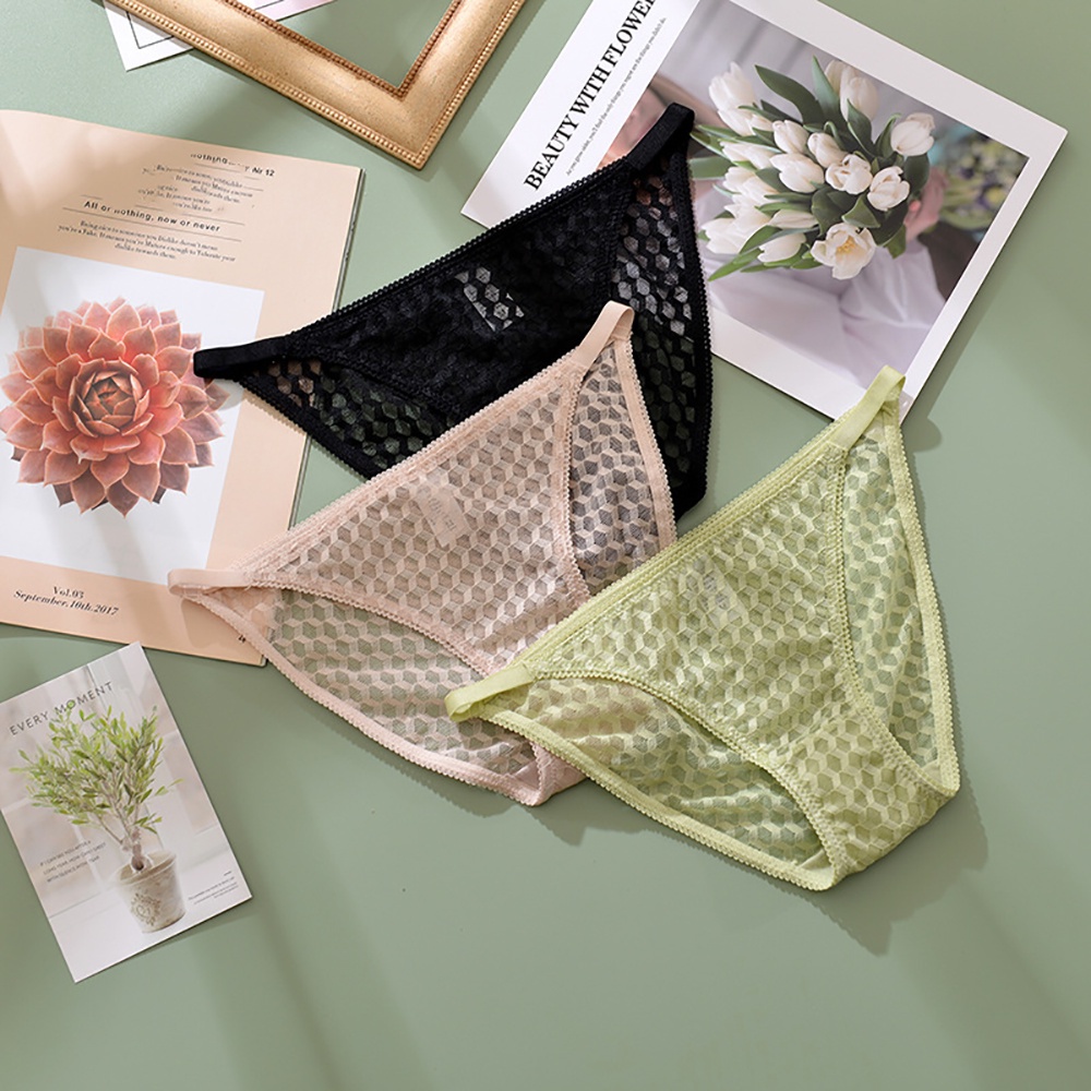 Quần Lót Cotton Lưng Thấp Mềm Mại Phối Ren Họa Tiết Sọc Caro Nhiều Màu Gợi Cảm Cho Nữ | BigBuy360 - bigbuy360.vn