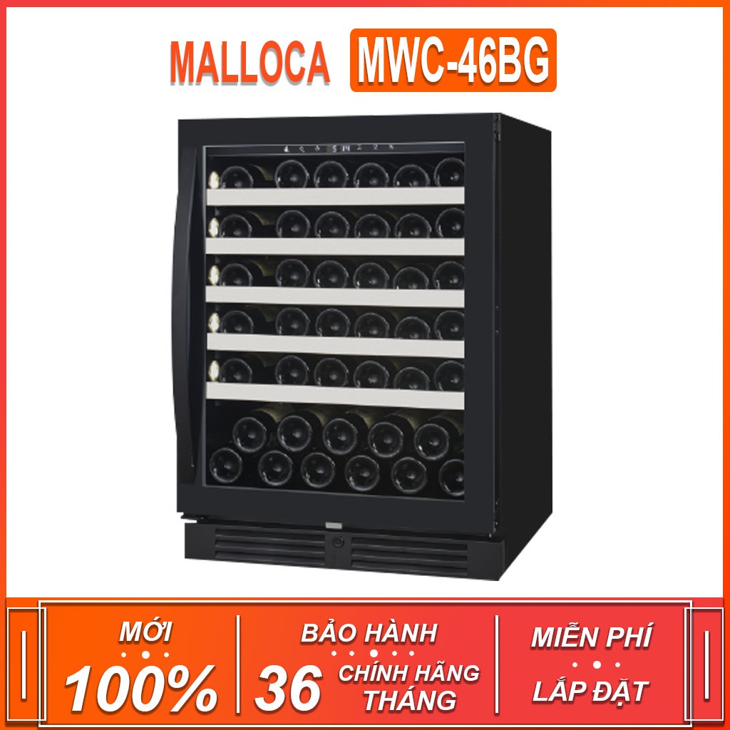 Tủ bảo quản rượu vang âm tủ - độc lập Malloca MWC-46BG , sức chứa 46 chai , dung tích 127L ( Bảo hành 36 tháng )