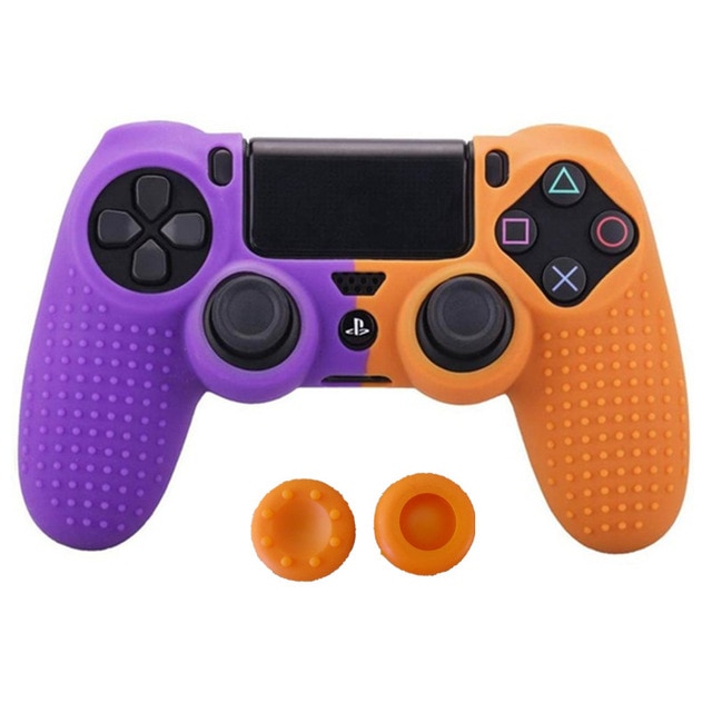 PLAY STATION Vỏ Bọc Silicone Chống Trượt Cho Tay Cầm Chơi Game Play Station 4 Dualshock 4 Ps4 Pro Slim + 2 Nút Bấm