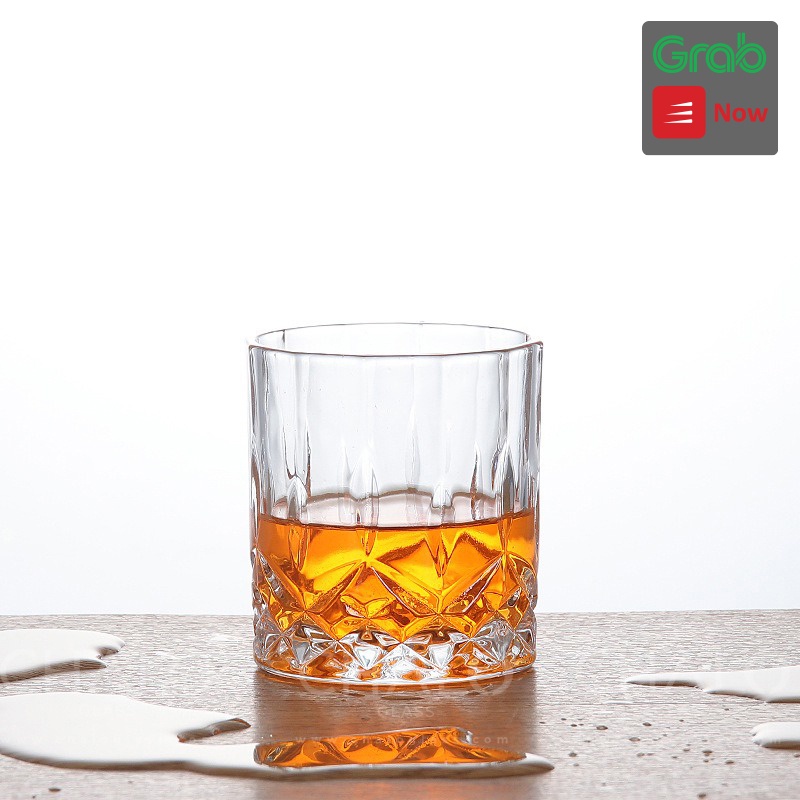 Ly thủy tinh rock khắc hoa văn 220ml - LXZS-2001