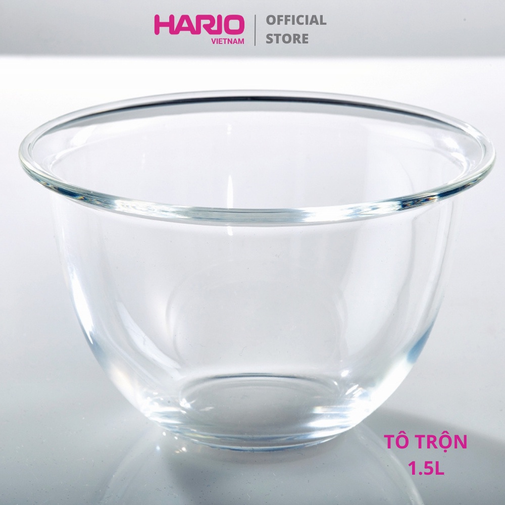 Tô Thủy Tinh Chịu Nhiệt Hario 1.5L Ø18.7cm MXP-150-BK
