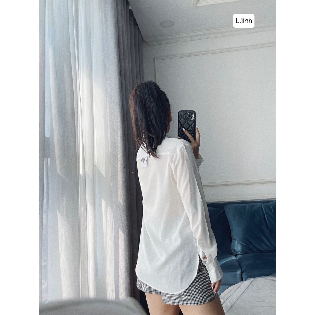 ÁO SƠ MI TRẮNG VẠT LỆCH ZA.R