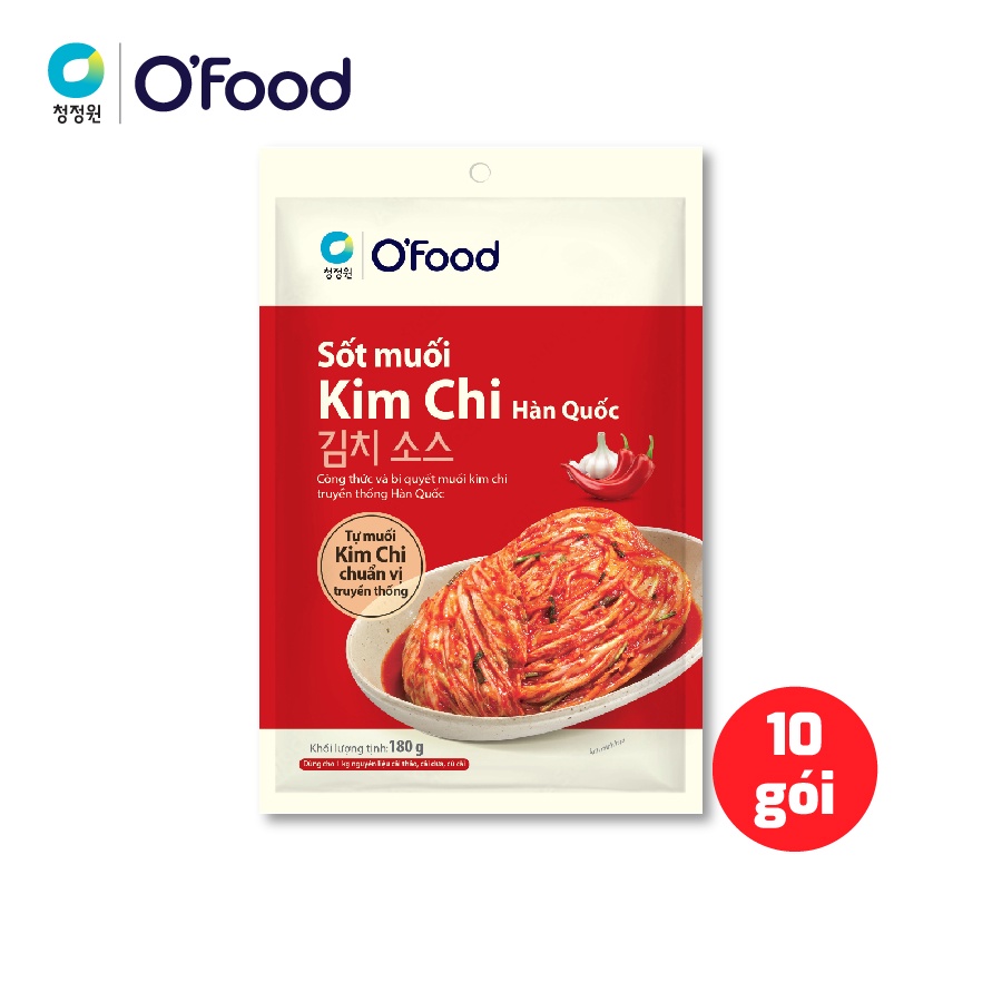 COMBO 10 GÓI Sốt muối kim chi O'food gói 180g, chuẩn vị Hàn Quốc