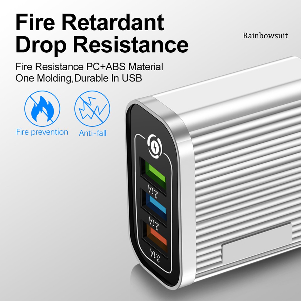 Cốc Sạc Nhanh Qc3.0 36w 3 Cổng Usb Tiện Dụng