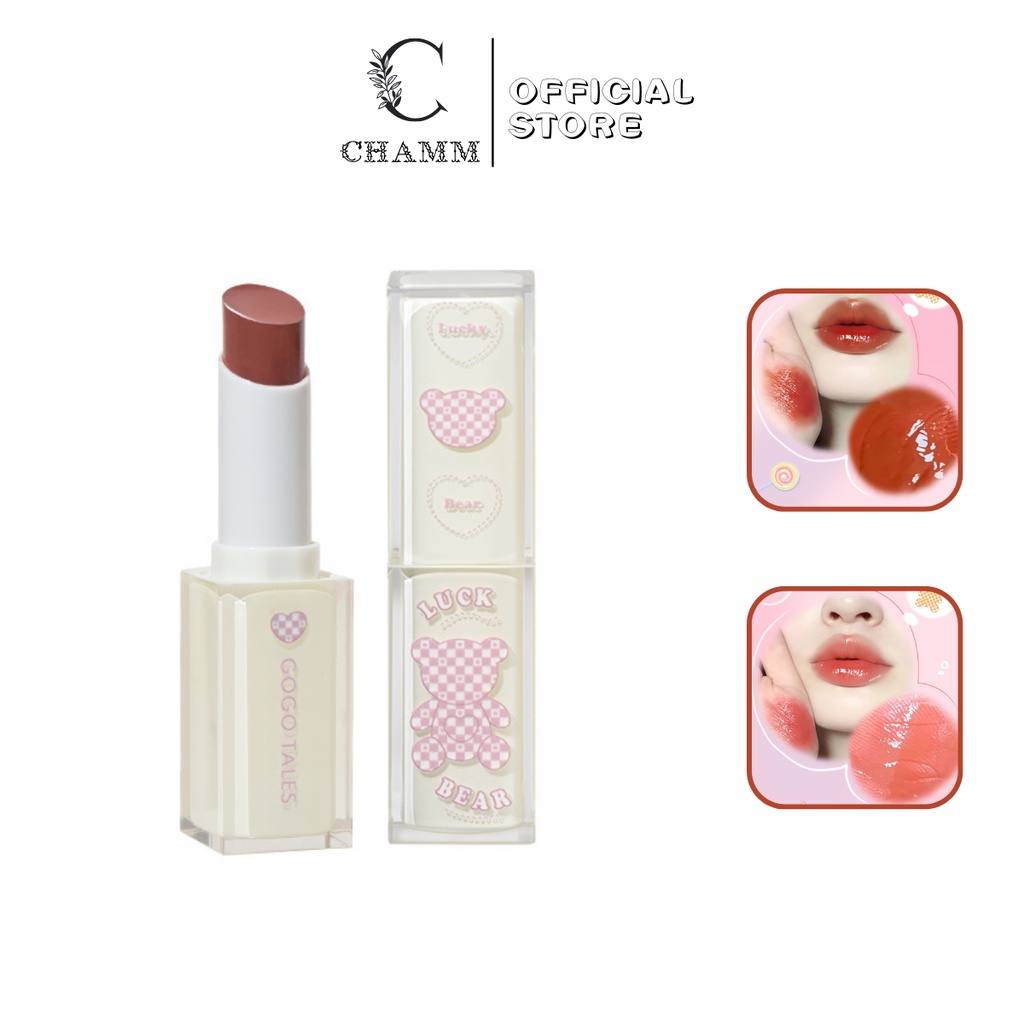 Son bóng Gogo tales dạng thỏi GT381 bền màu mịn môi chống thấm nước chính hãng nội địa Trung