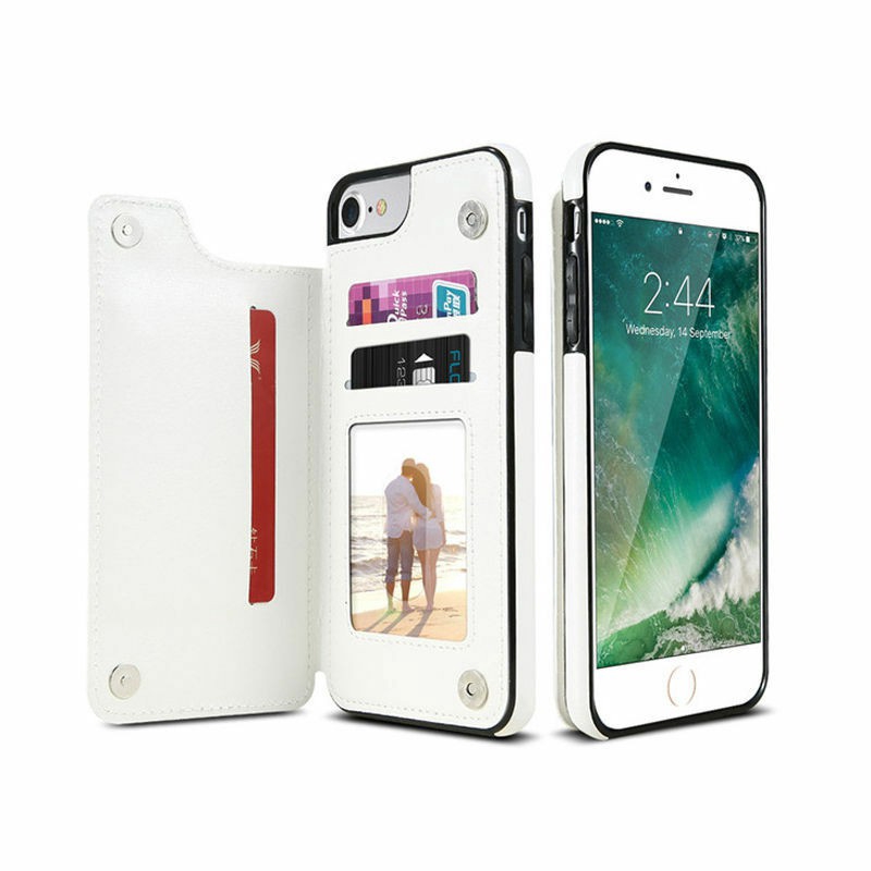 For iPhone X XS XR XS MAX 8 7 6 6S Plus Magnetic Leather Wallet Case Card Slot Shockproof Flip Cover