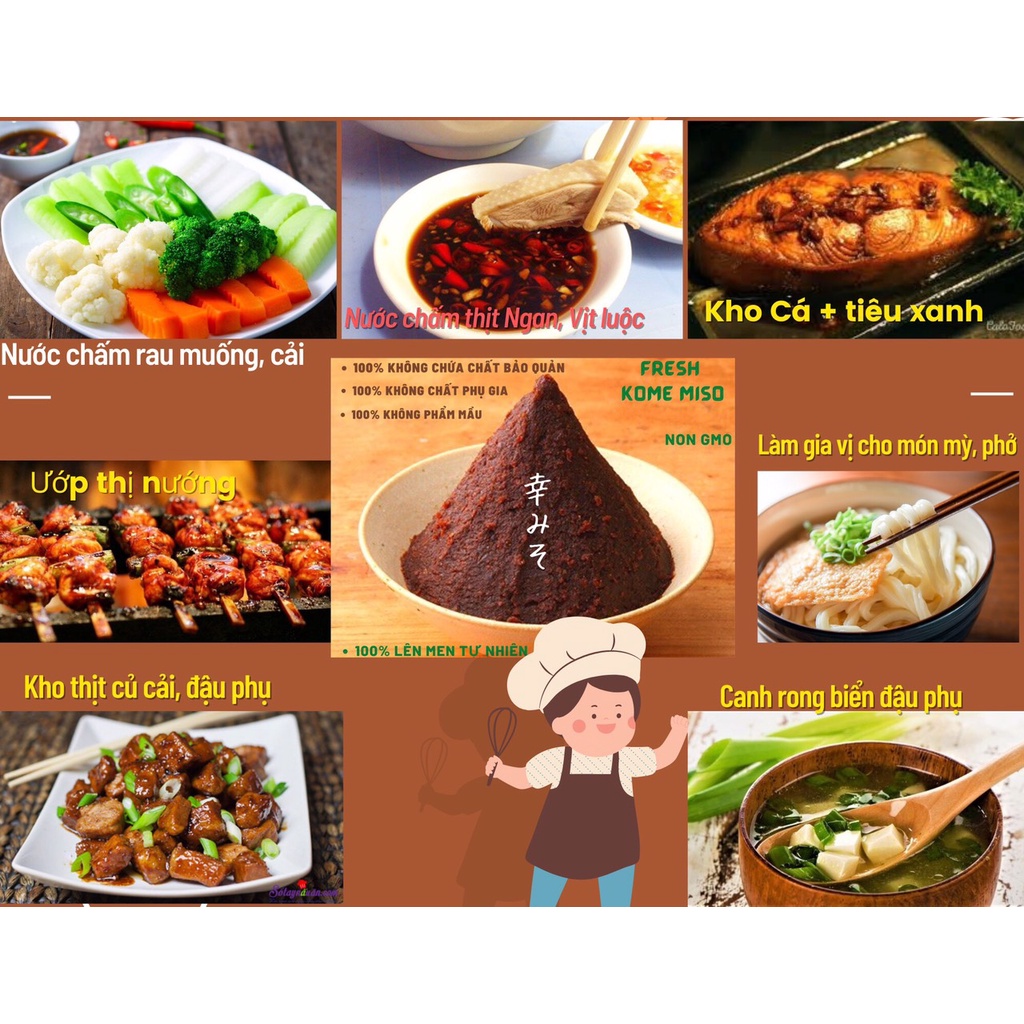 Tương Miso - Kho cá, chưng thịt, nước chấm thịt ngan vịt bê bò rau