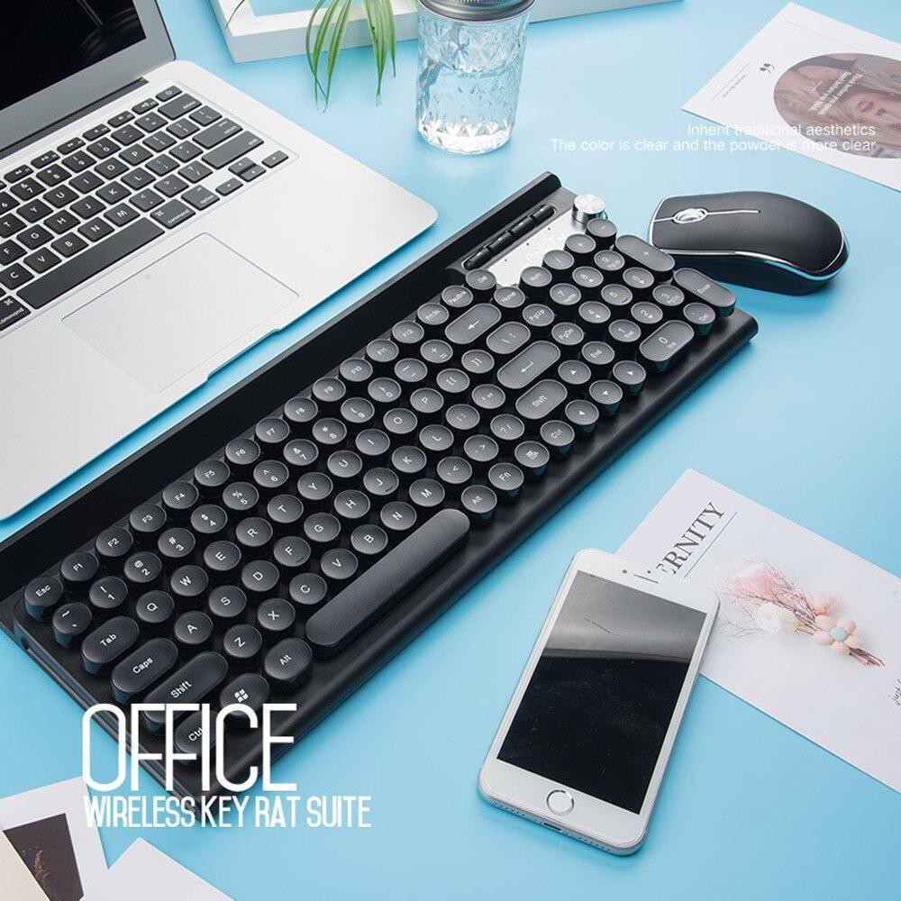 Combo Bộ Bàn Phím Và Chuột Không Dây 2.4G Ergonomic Chơi Game Tắt Tiếng Chuột Bàn Phím Đa Phương Tiện Full-Kích Thước