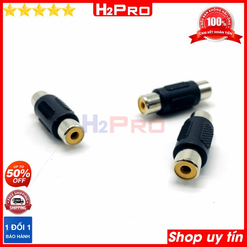 Combo 2 Đầu nối jack AV Hoa Sen-RCA H2Pro chống sôi-nhiễu (2 chiếc), Jack (rắc) nối AV-hoa sen-RCA