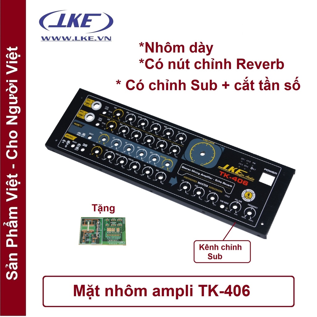 Mặt Nhôm ampli TK-406 LKE