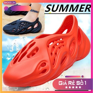 Giày nhựa nam, nữ, đi mưa, đi biển - Chất liệu nhựa xốp siêu nhẹ, không thấm nước – thoáng khi Shoes 2H – Q01 - Màu Đen