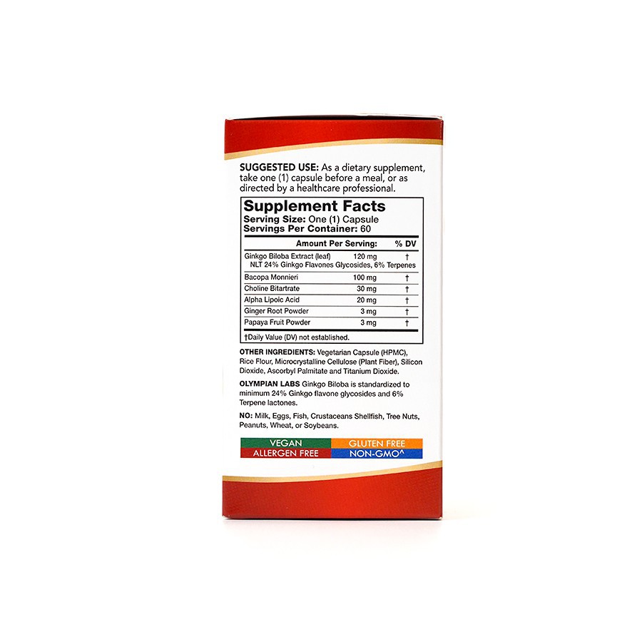 Alpha Brain Olympian Labs Giúp Tăng Cường Tuần Hoàn Máu Não, Giảm Căng Thẳng Hộp 60 Viên