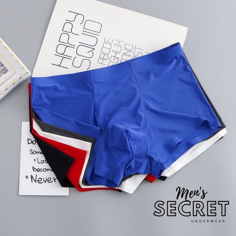 Quần boxer su lạnh không đường may - Sịp đùi nam đúc cao cấp lụa sữa mặc như không măc MEN'S SECRET