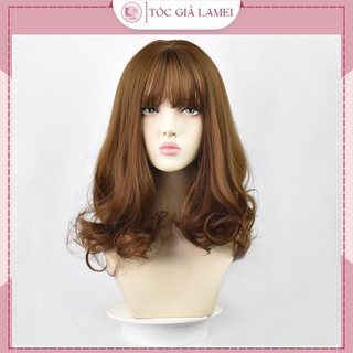 Tóc giả nữ cả đầu đẹp cao cấp❤️FREESHIP❤️ Tóc giả nguyên đầu xoăn ngắn 30cm tặng lưới đội tóc