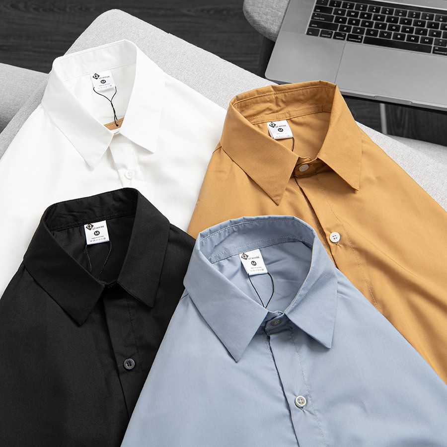 Áo Sơ Mi Nam Tay Ngắn Unisex form Rộng Vải Kate Thoáng Mát QTSM02 | BigBuy360 - bigbuy360.vn
