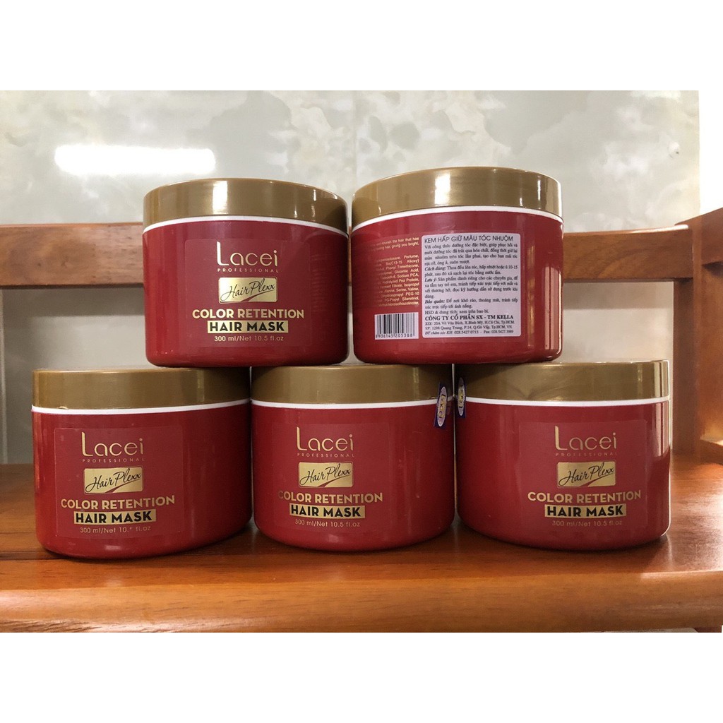 Hấp dầu giữ màu tóc nhuộm Lacei HairPlexx Color Retention Hair Mask 300ml