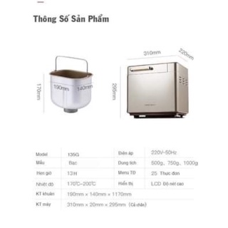 Máy làm bánh mỳ Ranbem 135G đa năng tự động bảo hành 12 tháng