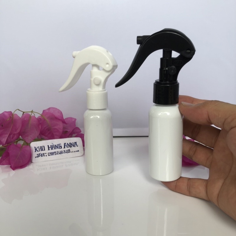 Chai Nhựa Rỗng NHỎ 50Ml đựng Mỹ phẩm - Chai nhựa màu Trắng/ Nâu/ Xanh / Trong xịt giọt, xịt sương, nắp nhọn, nắp bật