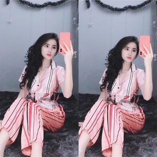 Bộ đồ mặc nhà pijama lụa satin mềm mịn, sang trọng