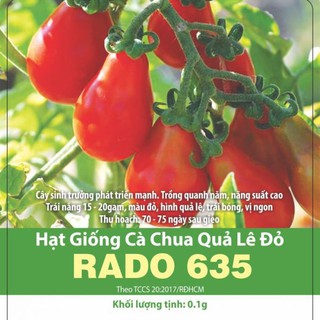 Hạt Giống Cà Chua Trái Lê Đỏ Rado 635 Gói 0.1g