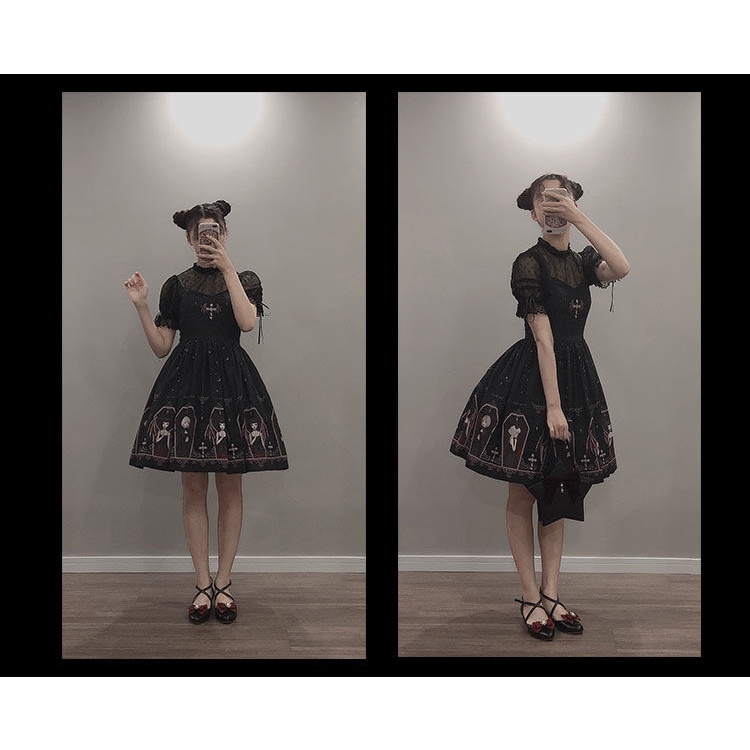 Hàng Có Sẵn Mới Đầm In Nhẹ Phong Cách Mới|Đầm Dây Phong Cách lolita