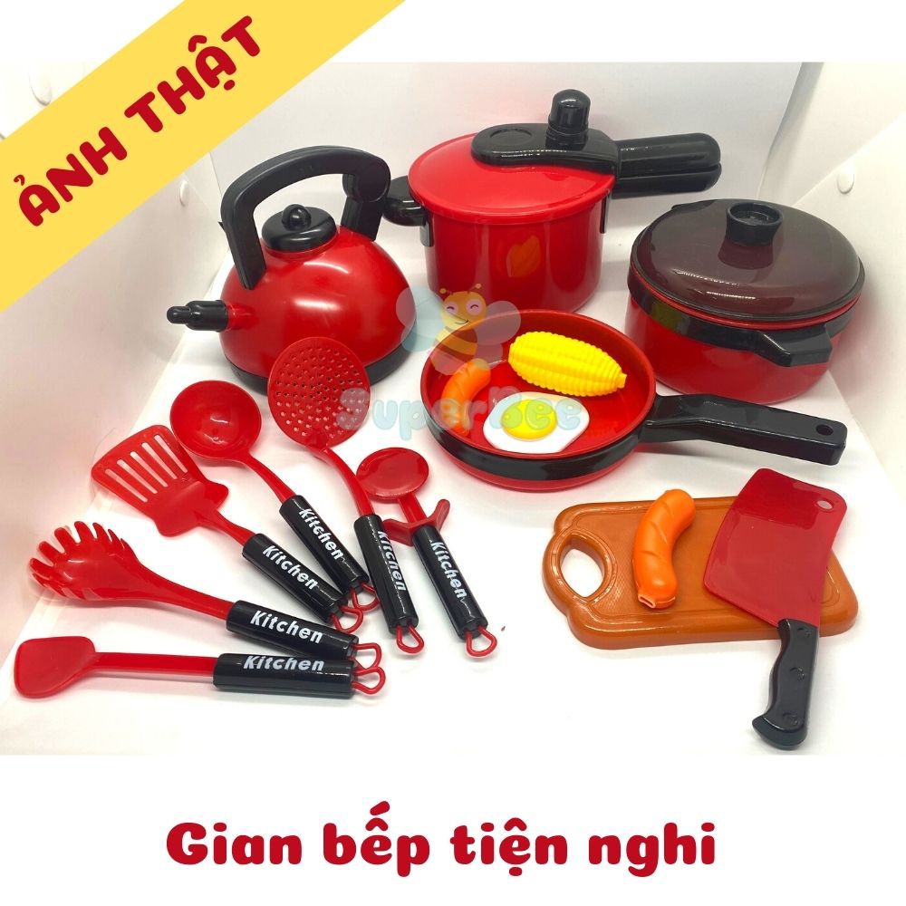 Khanhan674 -  (Có Bếp) Bộ Đồ Chơi Nấu Ăn SuperBee Cho Bé, Nấu Cơm Nướng Thịt, Trò Chơi Nhà Bếp Mô Phỏng An Toàn Và Tư 