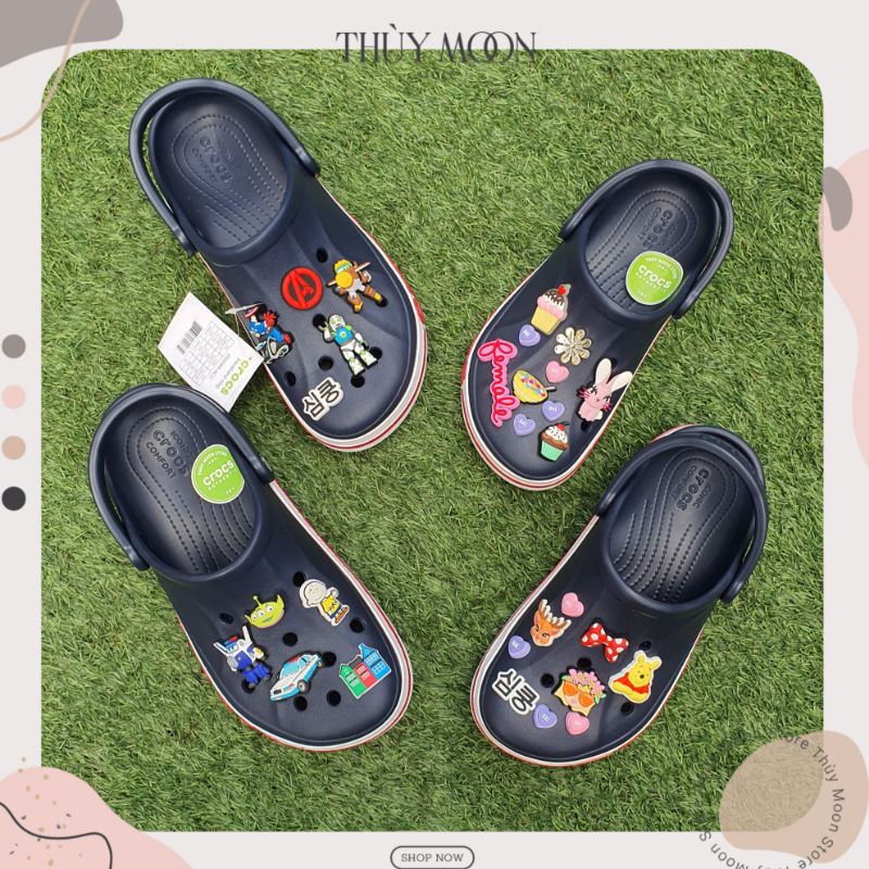 Combo Dép 2 Sục Nam Nữ -Unisex- Giày Đôi Couple- Màu Navy Xanh Đen