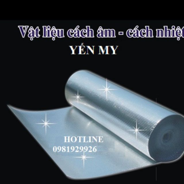 5 m² tấm lót cách nhiệt chống nóng phủ bạc 2 lớp.dày 4mm. Kích thước 1m55 x 3m28 (0981929926tv)