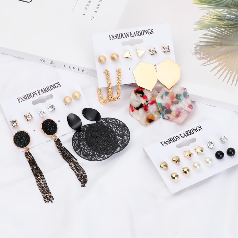 Bông Tai Kim Loại Phối Tua Rua Thời Trang