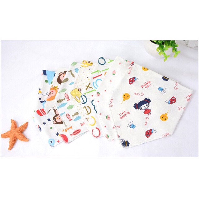 [Giá sỉ] Khăm Yếm Cotton Cao Cấp Có Cúc Mở Cho Bé