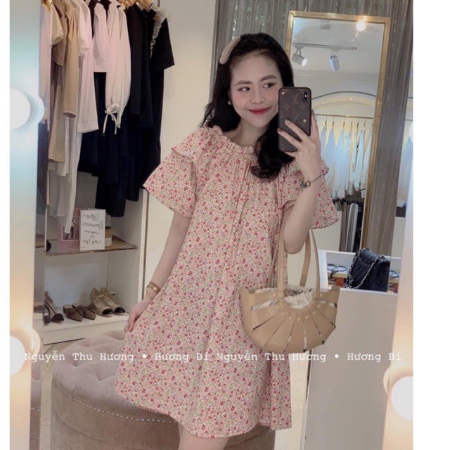 [Hàng Đẹp] Váy Hoa Nhí Trễ Vai Dáng Suông, Đầm Nữ Hoa Nhí Tay Bèo Siêu Xinh Có Ảnh Thật Kèm Video