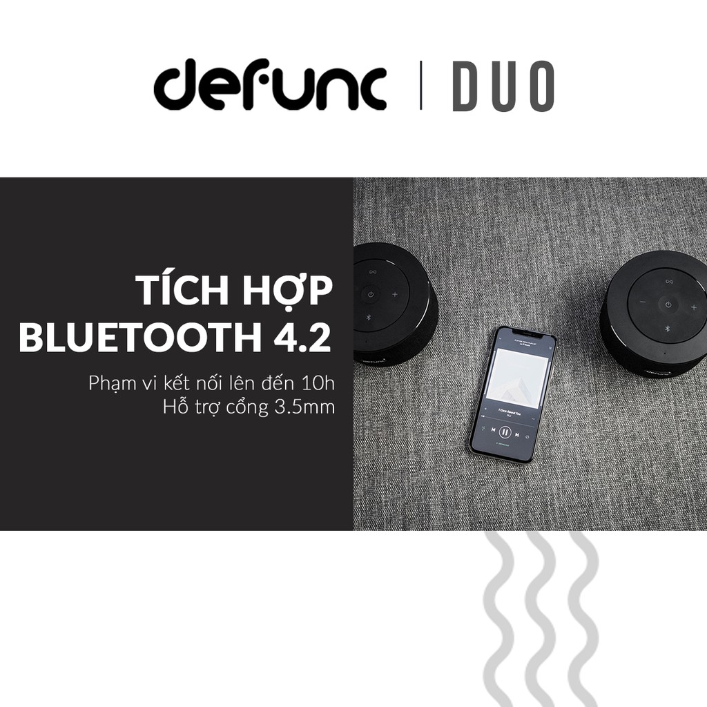 [Mã 2404EL10K giảm 10K đơn 20K] Loa Bluetooth Cao Cấp DeFunc SPEAKER DUO D208 Bộ 2 Loa Kết Hợp Cho Âm Thanh Vòm 360