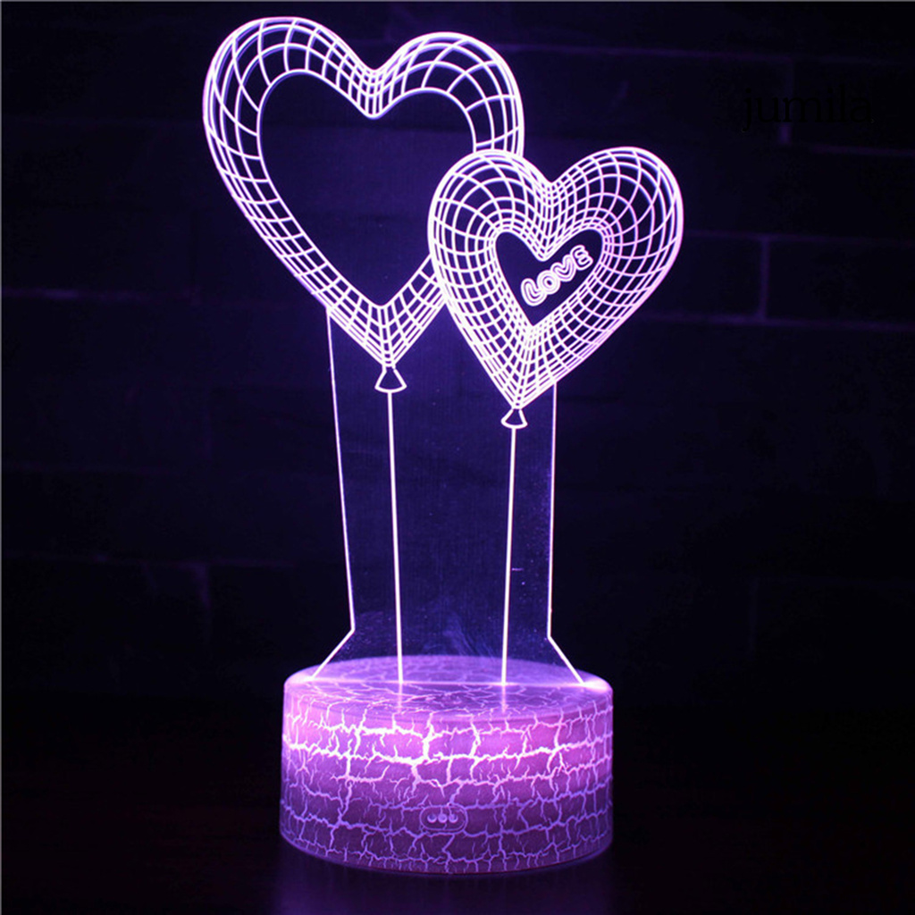 Đèn Led 3d 7 Màu Để Bàn Trang Trí Ngày Valentine