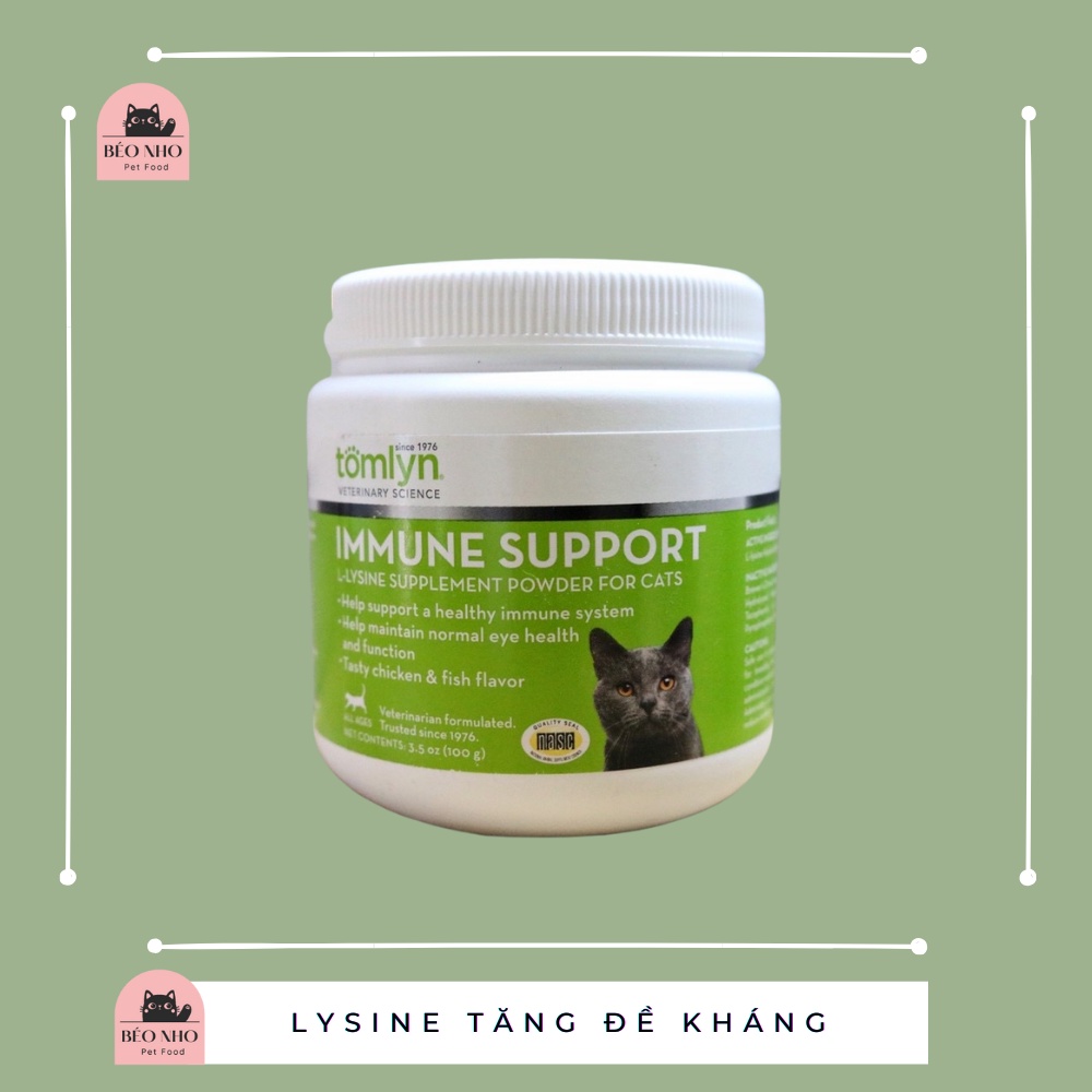 Bột L-Lysine tăng sức đề kháng, hỗ trợ hô hấp, duy trì sức khoẻ mắt cho mèo- nhập Mỹ (Tomlyn)