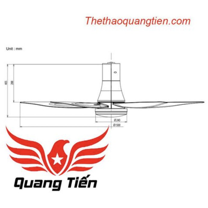 QUẠT TRẦN PANASONIC 5 cánh F- 60UFN có đèn (220V)
