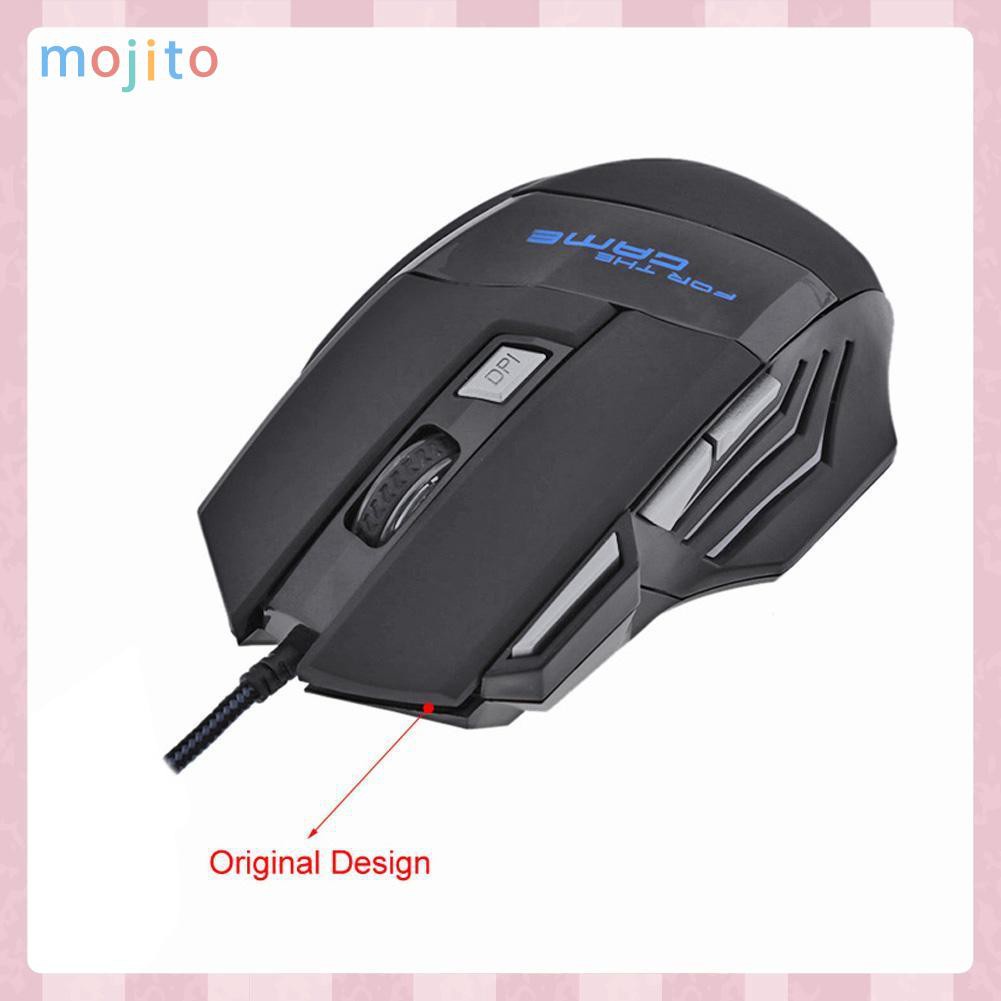 MOJITO 5500DPI LED Optical USB Wired Gaming Mouse 7 Buttons Gamer Computer Mice