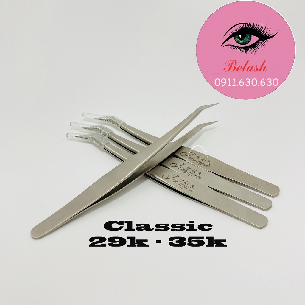 NHÍP NỐI MI CLASIC - Nhíp cong bao da - DỤNG CỤ NỐI MI Be Lash