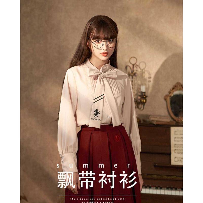 Harry Potter joint shirt retro French sheepshoe sleeve jk uniform long shirt streamer shirt scarf shirt