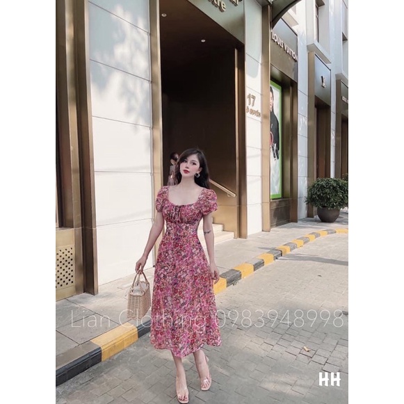 Váy voan tơ hoa nhí 2 lớp