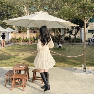 Đầm babydoll voan cổ nơ (ảnh thật)
