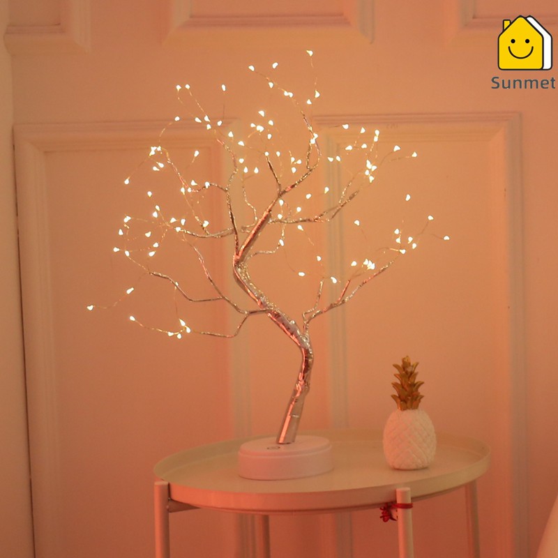 [ Đèn Trang Trí ] Đèn LED Trang Trí Dạng Cây Dùng Pin Hoặc USB Decor Phòng Khách Nội Thất Và Phòng Ngủ Sang Trọng Sunmet